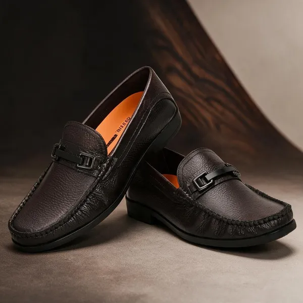 Lee_Grain_Brown_Latest___Slip-On_Buckle_Accent_Loafers_For_Men