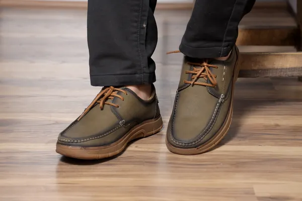 Lee_Grain_Olive_Latest___Lace-Up_Moc-Toe_Casual_Shoes_For_Men