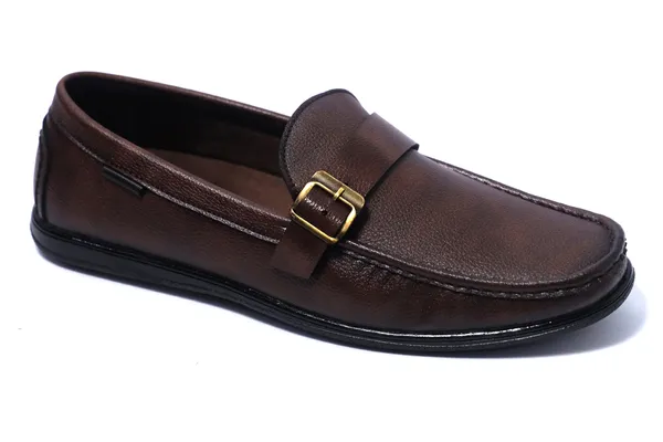 Lee_Grain_Brown_Latest___Buckle_Strap_Textured_Loafers_For_Men