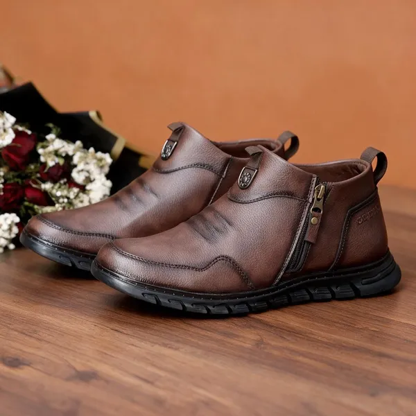 Lee_Grain_Brown_Latest___Side-Zip_Casual_Ankle_Boots_For_Men