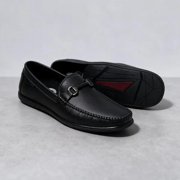 Lee_Grain_Black_Latest___Slip-On_Bit_Detail_Loafers_For_Men