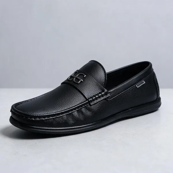 Lee_Grain_Black_Latest___Slip-On_Moc-Toe_Loafers_For_Men
