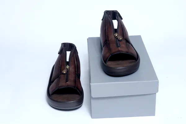LEE_GRAIN_Men's_Brown_Front-Zip_Leather_Sandals.