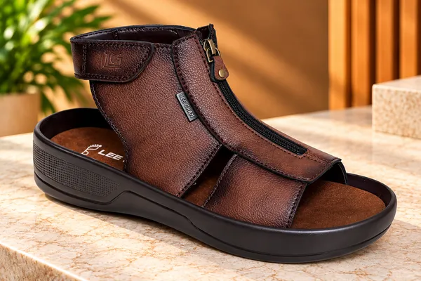 LEE_GRAIN_Men's_Brown_Front-Zip_Leather_Sandals.