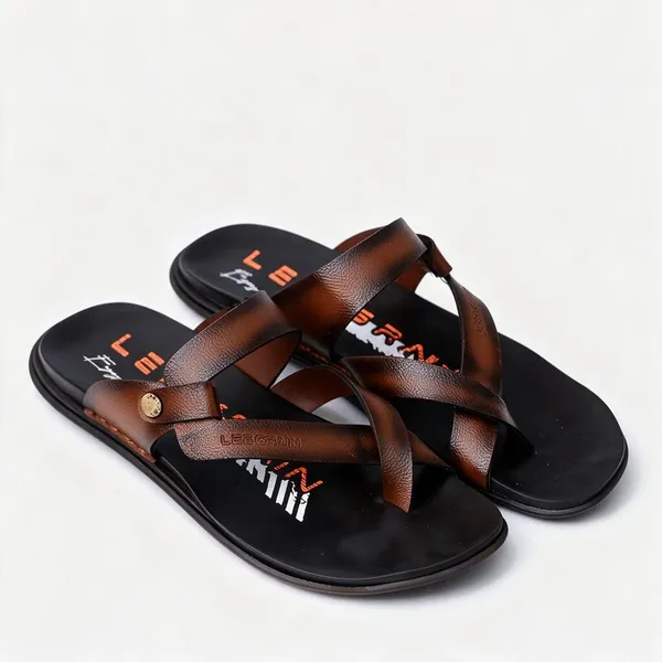 Lee_Grain_Tan_Latest___Casual_Buckle_Strap_Sandals_For_Men