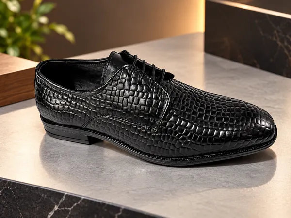 Leegrain_Latest_Black_Woven-Texture_Oxford_Dress_Shoe_for_mens_