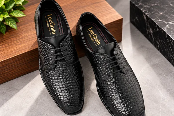 Leegrain_Latest_Black_Woven-Texture_Oxford_Dress_Shoe_for_mens_