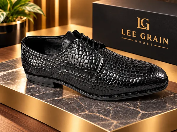 Leegrain_Latest_Black_Woven-Texture_Oxford_Dress_Shoe_for_mens_