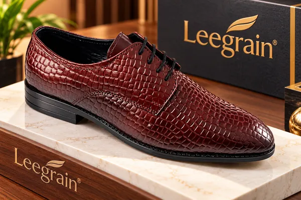 Leegrain_Men’s_Premium_Burgundy_Woven-Texture_Lace-Up_Formal_Shoes.