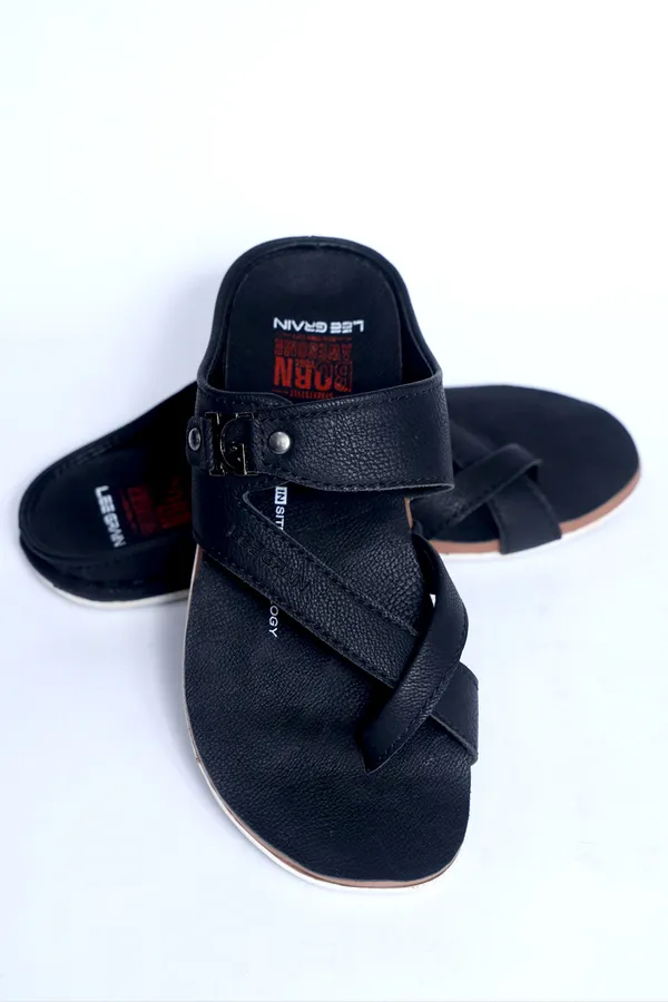 Leegrain_latest_black_slipper_for_mens_