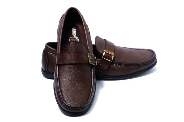 Lee_Grain_Brown_Latest___Buckle_Strap_Textured_Loafers_For_Men