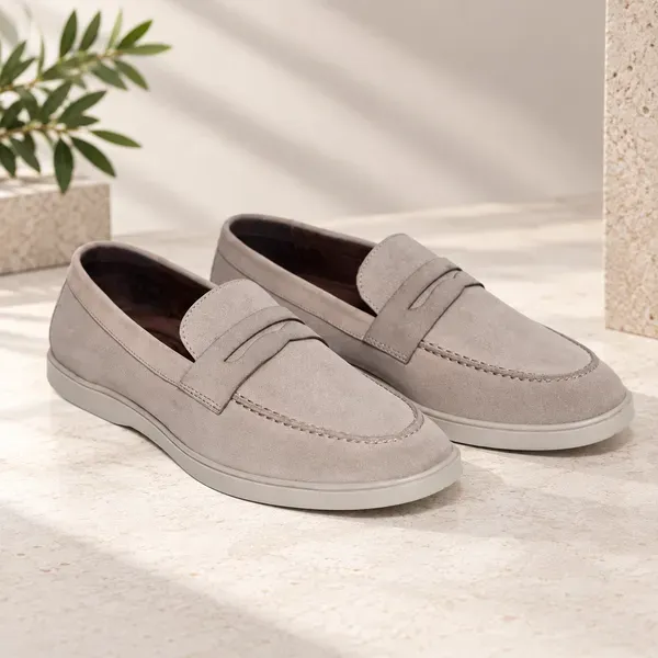 Lee_Grain_Latest_Beige_Suede_Leather_Shoes_For_Men