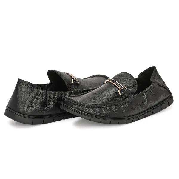Lee_Grain_Black_Latest___Slip-On_Textured_Panel_Loafers_For_Men