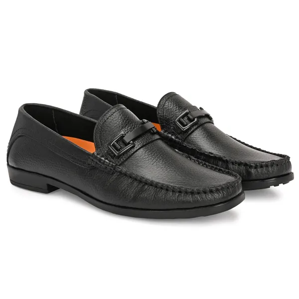 Lee_Grain_Black_Latest___Slip-On_Buckle_Accent_Loafers_For_Men