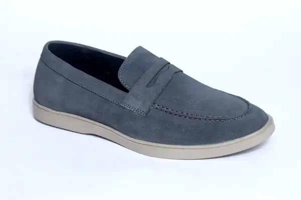 Lee_Grain_Latest_Grey_Suede_Leather_Shoes_For_Men