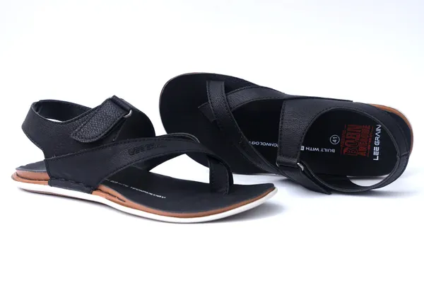 Lee_Grain_Black_Latest___Strappy_Sandals_For_Men
