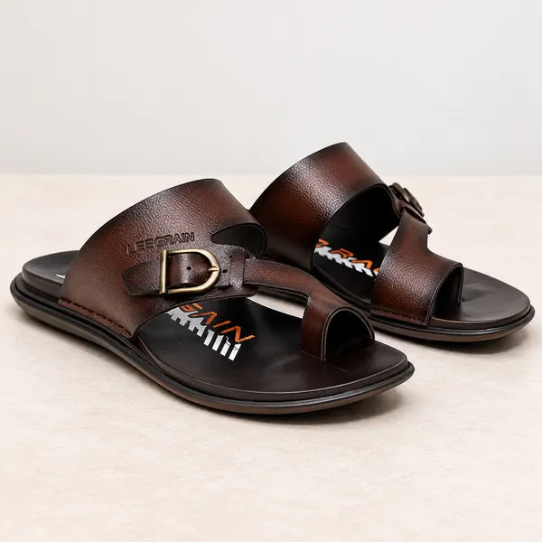 Lee_Grain_Brown_Latest___Casual_Buckle_Strap_Sandals_For_Men