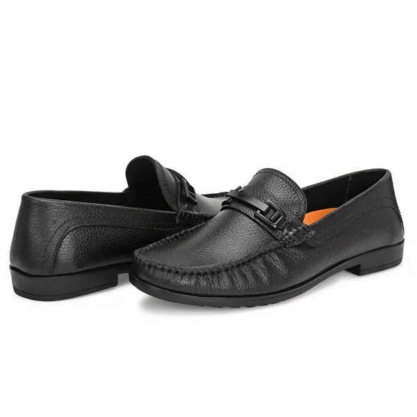 Lee_Grain_Black_Latest___Slip-On_Buckle_Accent_Loafers_For_Men