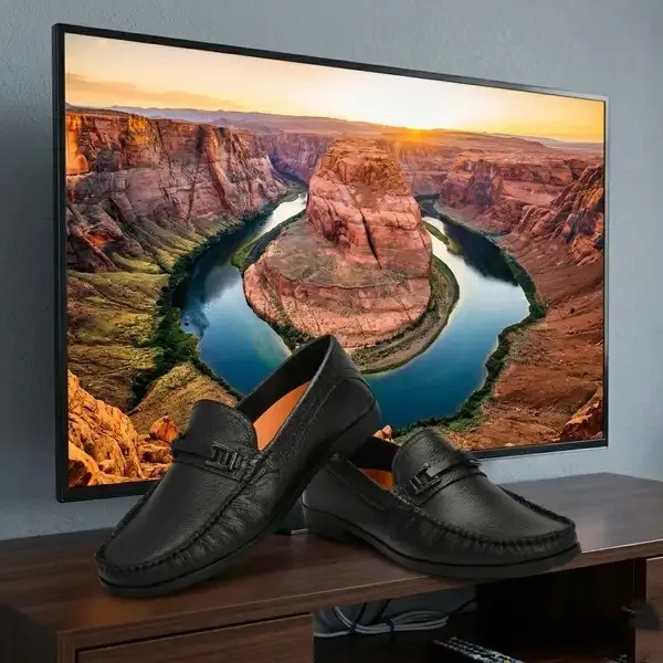 Lee_Grain_Black_Latest___Slip-On_Buckle_Accent_Loafers_For_Men