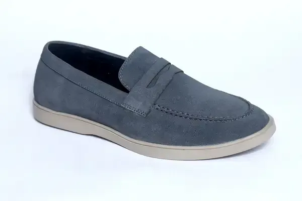 Lee_Grain_Latest_Grey_Suede_Leather_Shoes_For_Men