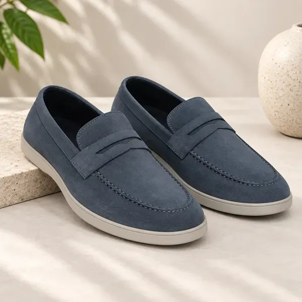 Lee_Grain_Latest_Grey_Suede_Leather_Shoes_For_Men