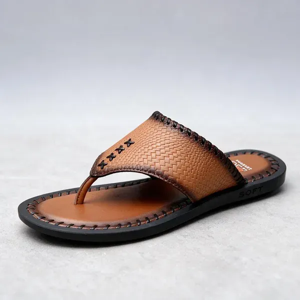 Lee_Grain_Tan_V_Shape_Latest_Slipper_For_Men