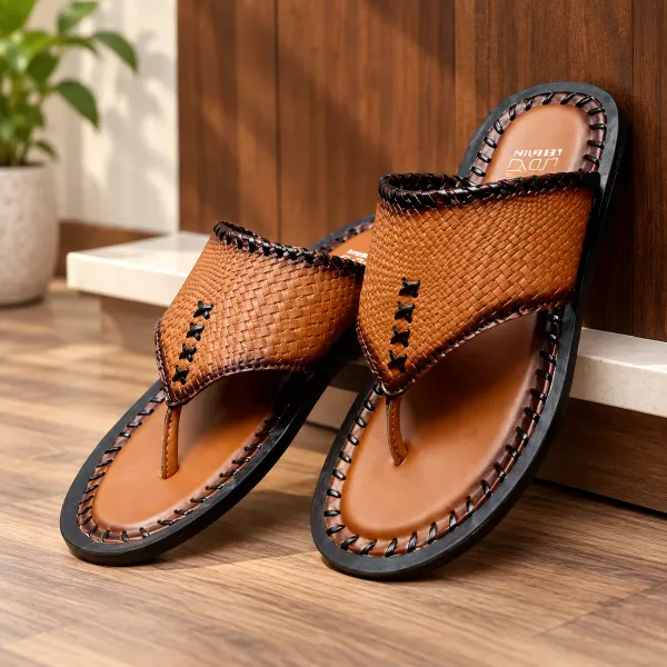 Lee_Grain_Tan_V_Shape_Latest_Slipper_For_Men