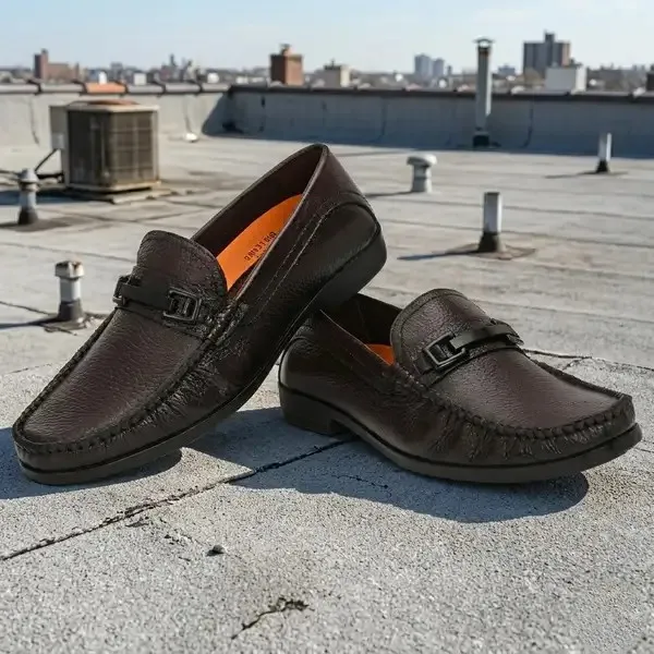 Lee_Grain_Brown_Latest___Slip-On_Buckle_Accent_Loafers_For_Men