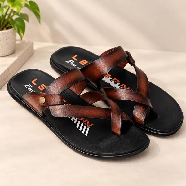 Lee_Grain_Tan_Latest___Casual_Buckle_Strap_Sandals_For_Men