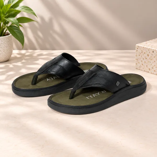 Lee_Grain_Black_And_Green_Latest_Synthetic_Casual_Slippers_For_Men