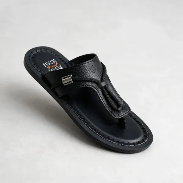 Lee_Grain_Black_Latest_T_Strap_Casual_Sandals_For_Men