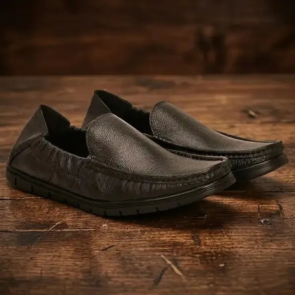 Lee_Grain_Brown_Latest___Slip-On_Textured_Loafers_For_Men