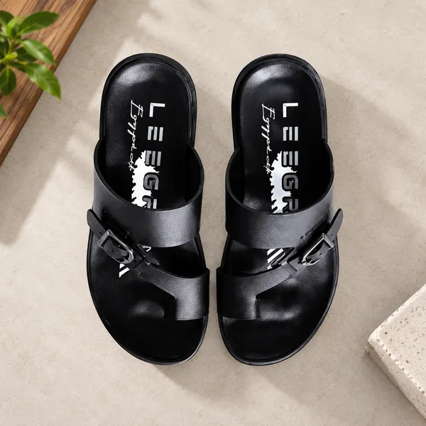 Lee_Grain_Black_Latest___Casual_Buckle_Strap_Sandals_For_Men