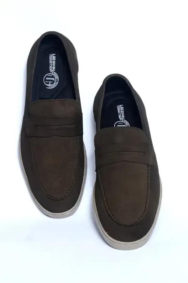 Lee_Grain_Latest_Olive_Suede_Leather_Shoes_For_Men