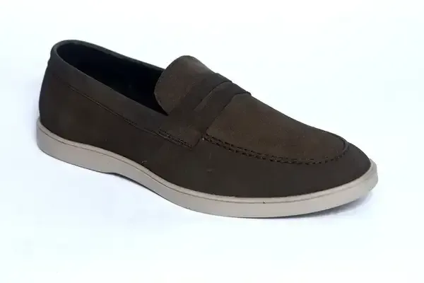 Lee_Grain_Latest_Olive_Suede_Leather_Shoes_For_Men