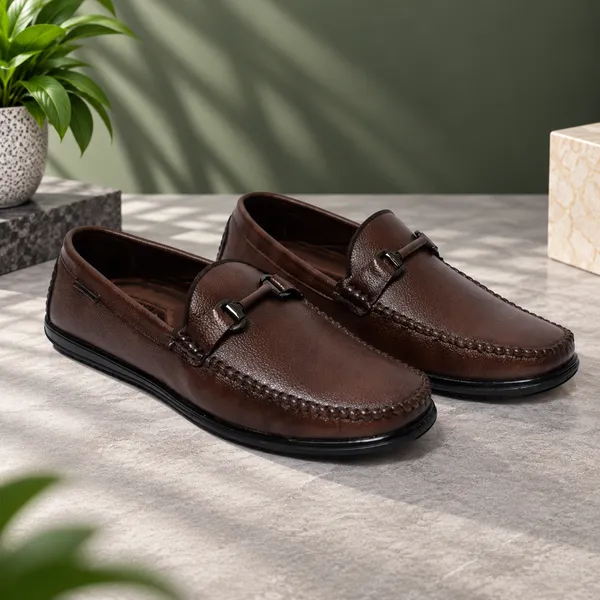 Lee_Grain_Brown_Latest___Slip-On_Bit_Detail_Loafers_For_Men