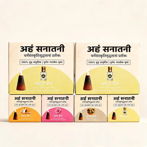 Ahem_Sanatani_Premium_Charcoal-Free_Dry_Dhoop_Cones,_Combo_Of_4_Fragrance_Guggul,_Musk,_Sandal,_Rose_Dhoop_(Pack_Of_12)