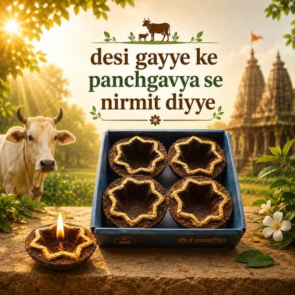 Kamal_Panchgavya_Diya_/_Gobbar_Diya_/_Cow_Dung_Diya_-_Pack_Of_4