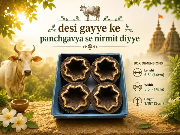 Kamal_Panchgavya_Diya_/_Gobbar_Diya_/_Cow_Dung_Diya_-_Pack_Of_4