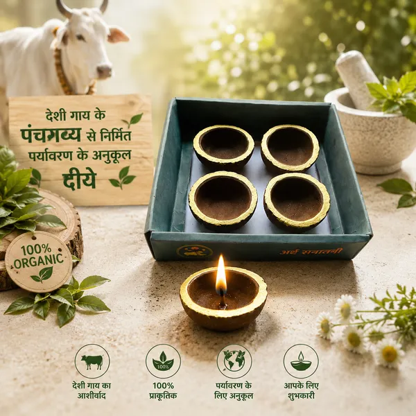 Kumudani_Panchgavya_Diya_/_Gobbar_Diya_/_Cow_Dung_Diya-_Pack_Of_4