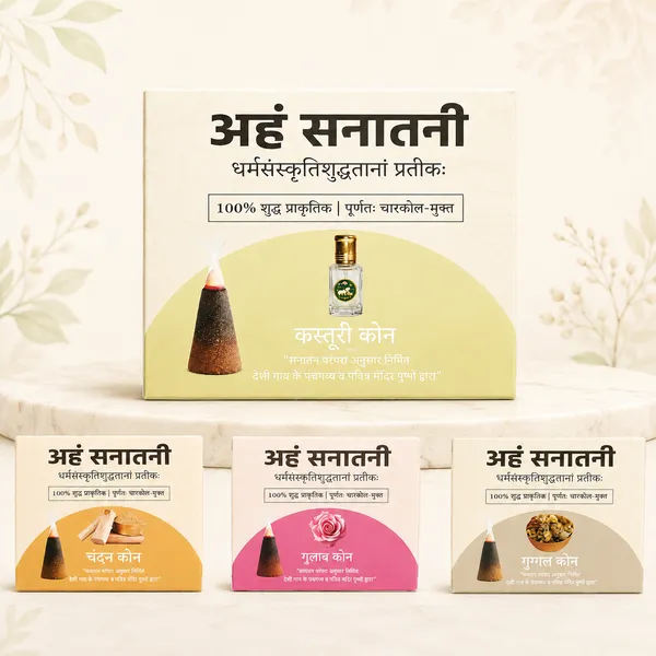 White_And_Brown_Long_Cotton_Wicks_Incense_Dhoop_Cones_-8_Gm_Each_(Pack_Of_24)