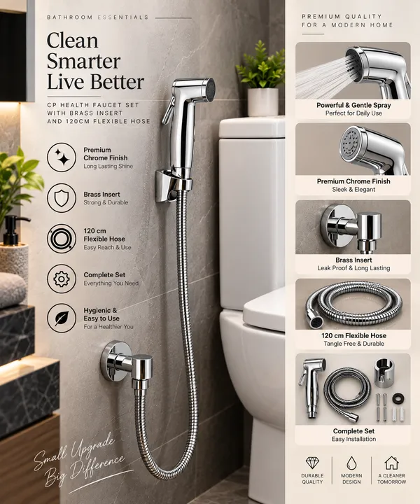 Cp_Health_Faucet_Set_Brass_Insert_With_120Cm_Cp_Flexible