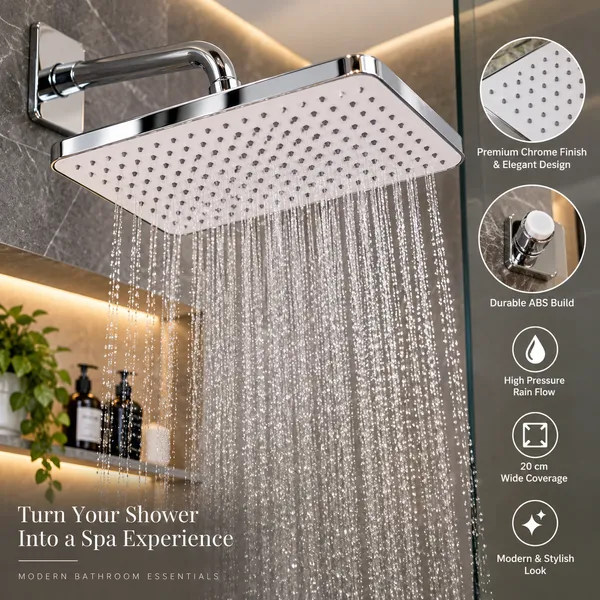 Cp_Abs_Square_Big_Shower_Head_White_Single_20Cm_Long