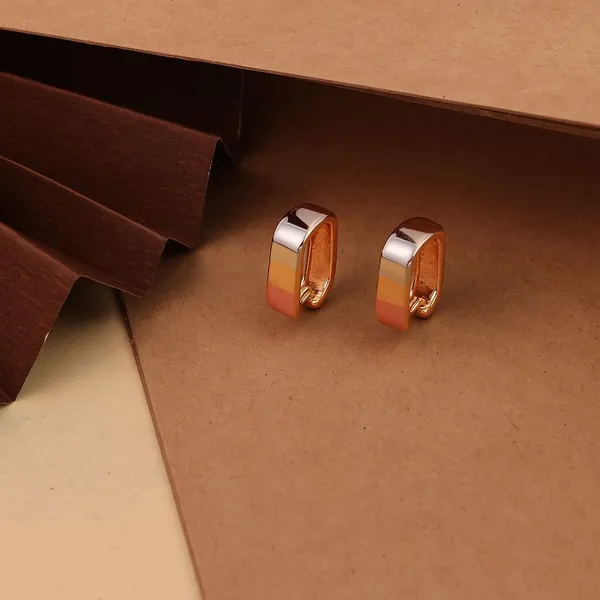 Gold_Tone_Beige_Bow_Hoop_Earrings_For_Women