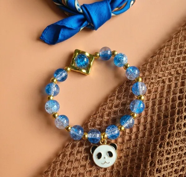Blue_Beaded_Panda_Charm_Bracelet_For_Women