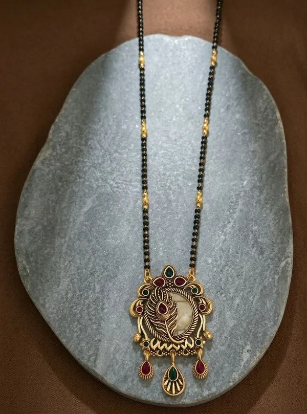 Black_Gold_Tone_Peacock_Pendant_Mangalsutra_Necklace_For_Women