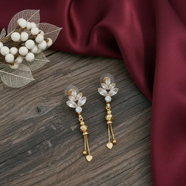 Gold_Tone_Floral_Dangle_Earrings_For_Women
