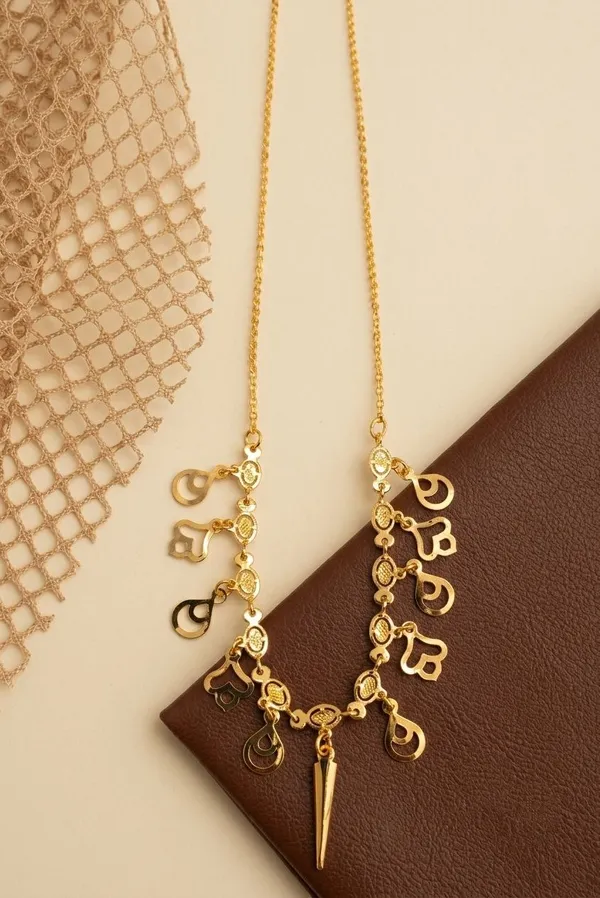 Gold_Tone_Charm_Collar_Necklace_For_Women