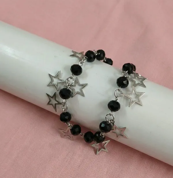 Black_Beaded_Star_Charm_Anklet_For_Women
