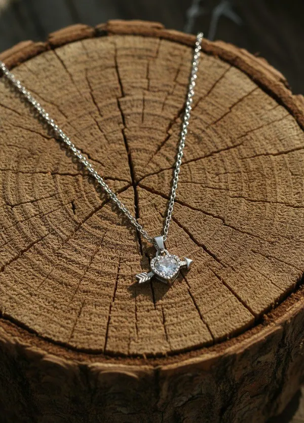 Silver_Tone_Heart_Arrow_Stone_Pendant_Necklace_For_Women